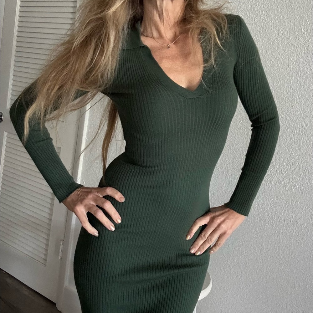 Forest Green Long Sleeve Dress